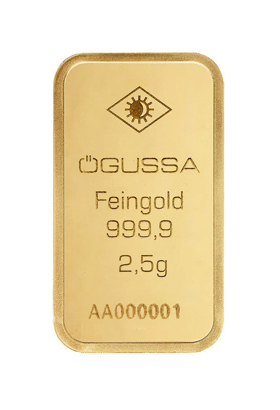 ÖGUSSA Befektetési Aranytömb 2.5 gramm